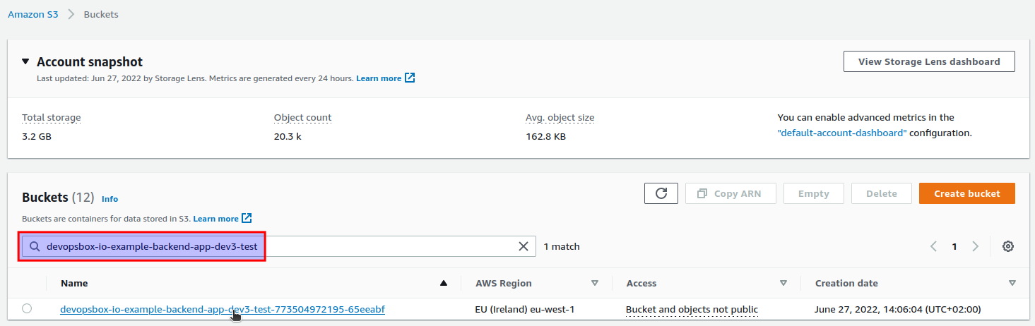 Select AWS S3 bucket