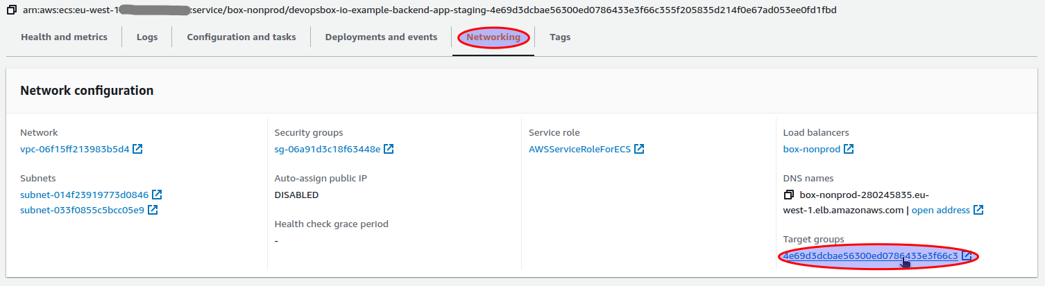 ECS Service - networking